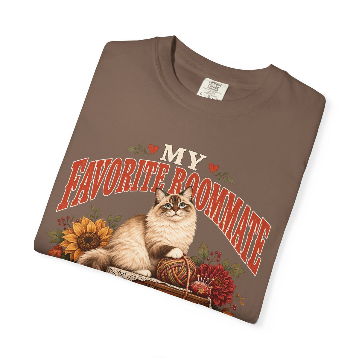 My Favorite Roommate Has a Tail T-Shirt – Cozy Cat Lover Tee