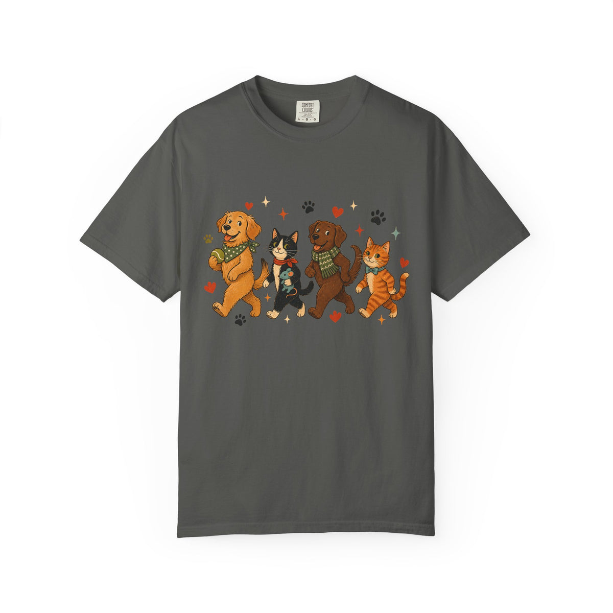 Dog and Cat Parade T-Shirt – Cute Multi-Pet Parent Graphic T-Shirt