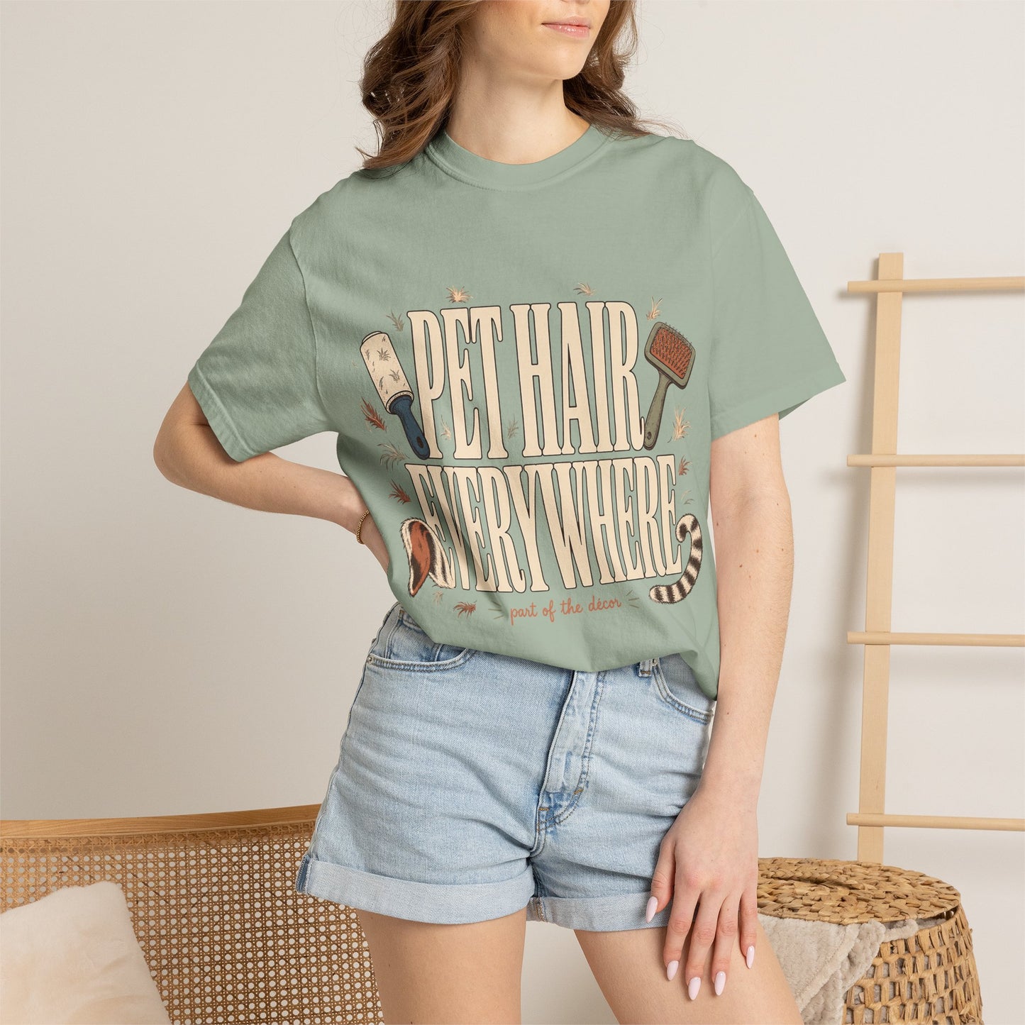 "Pet Hair Everywhere, Part of the Décor" Funny Pet Owner T-Shirt