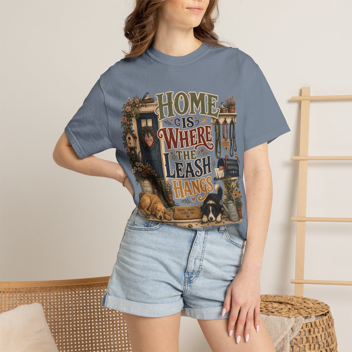 Home Is Where the Leash Hangs Shirt T-Shirt Dog Mom