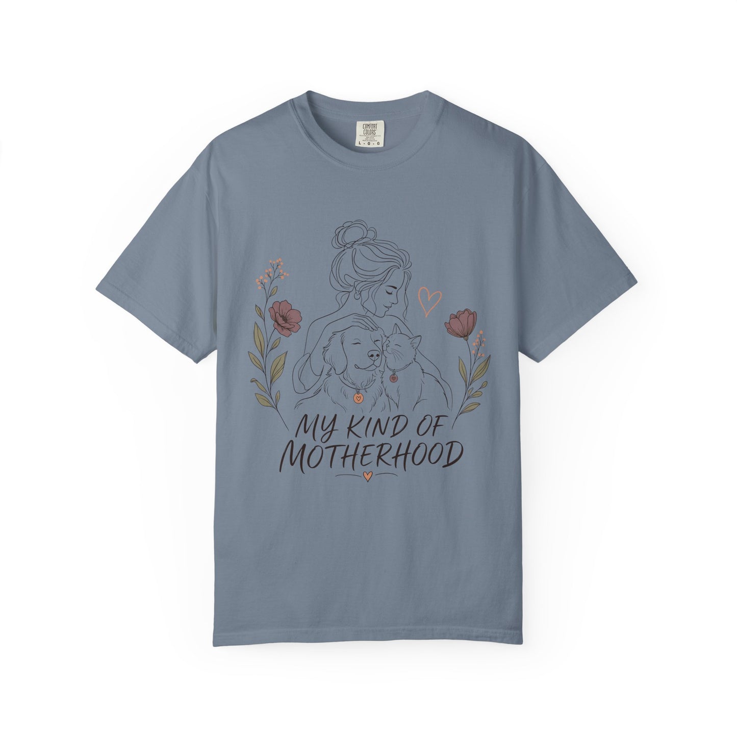 "My Kind of Motherhood" Dog & Cat Mom Line Art T-Shirt