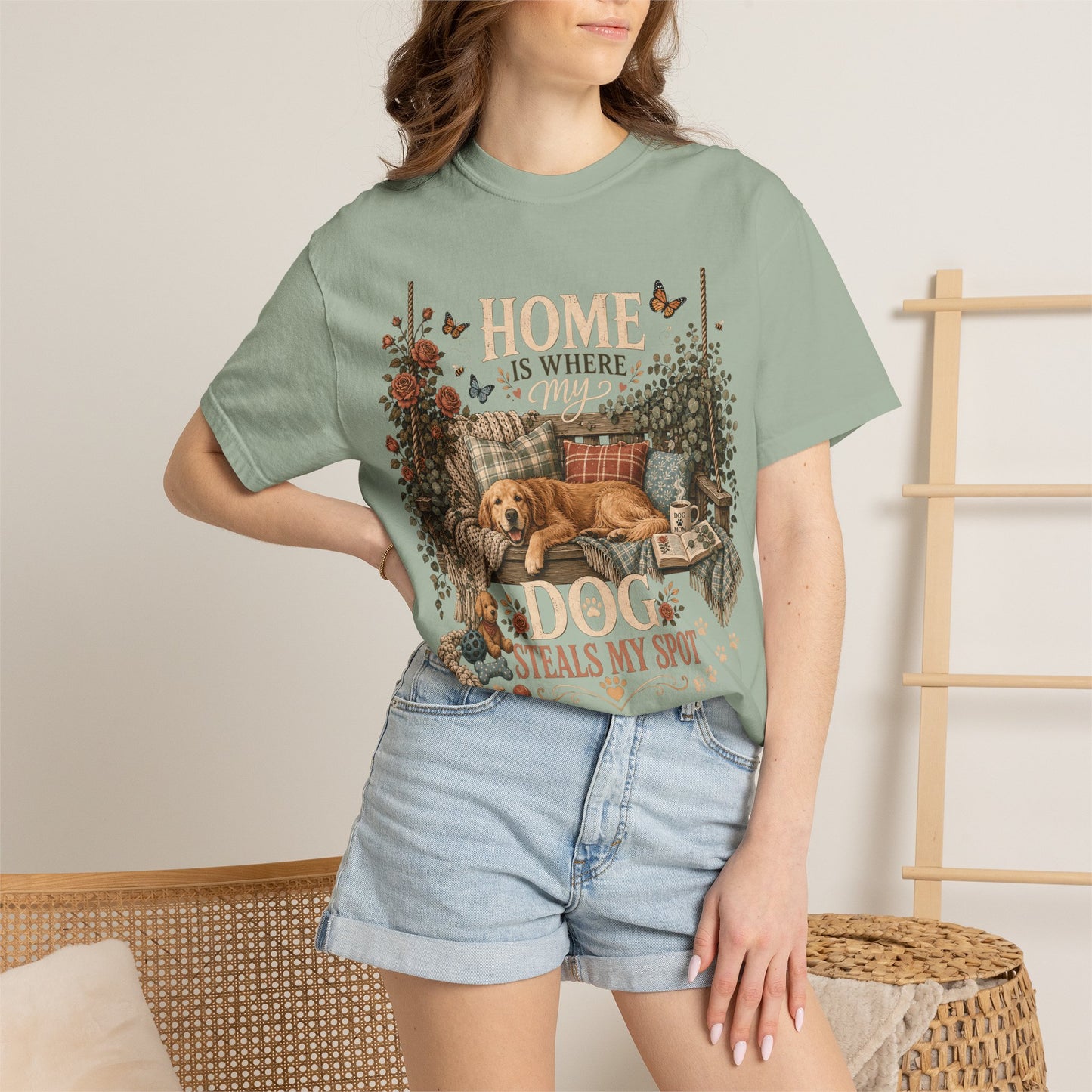 Home Is Where My Dog Steals My Spot, Golden Retriever T-Shirt