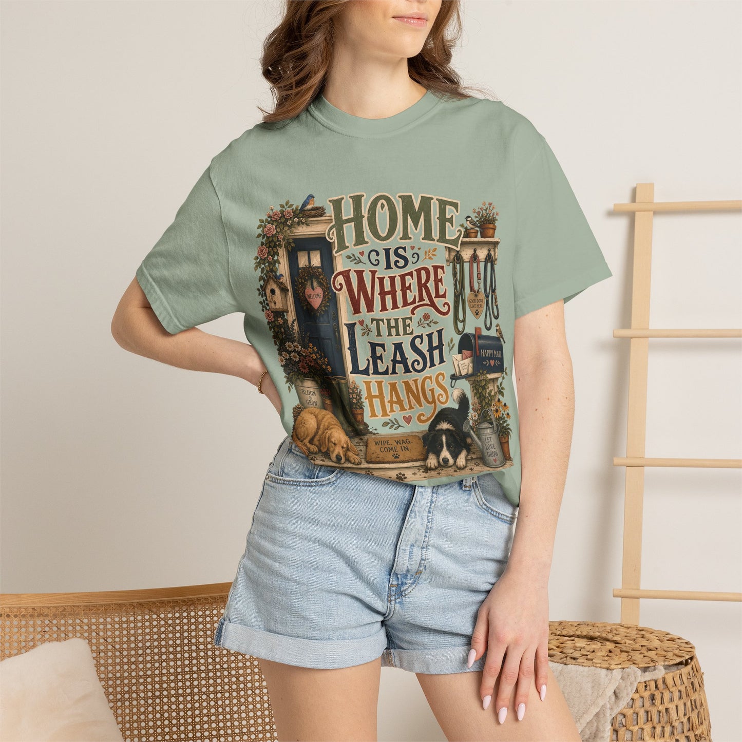 Home Is Where the Leash Hangs Shirt T-Shirt Dog Mom