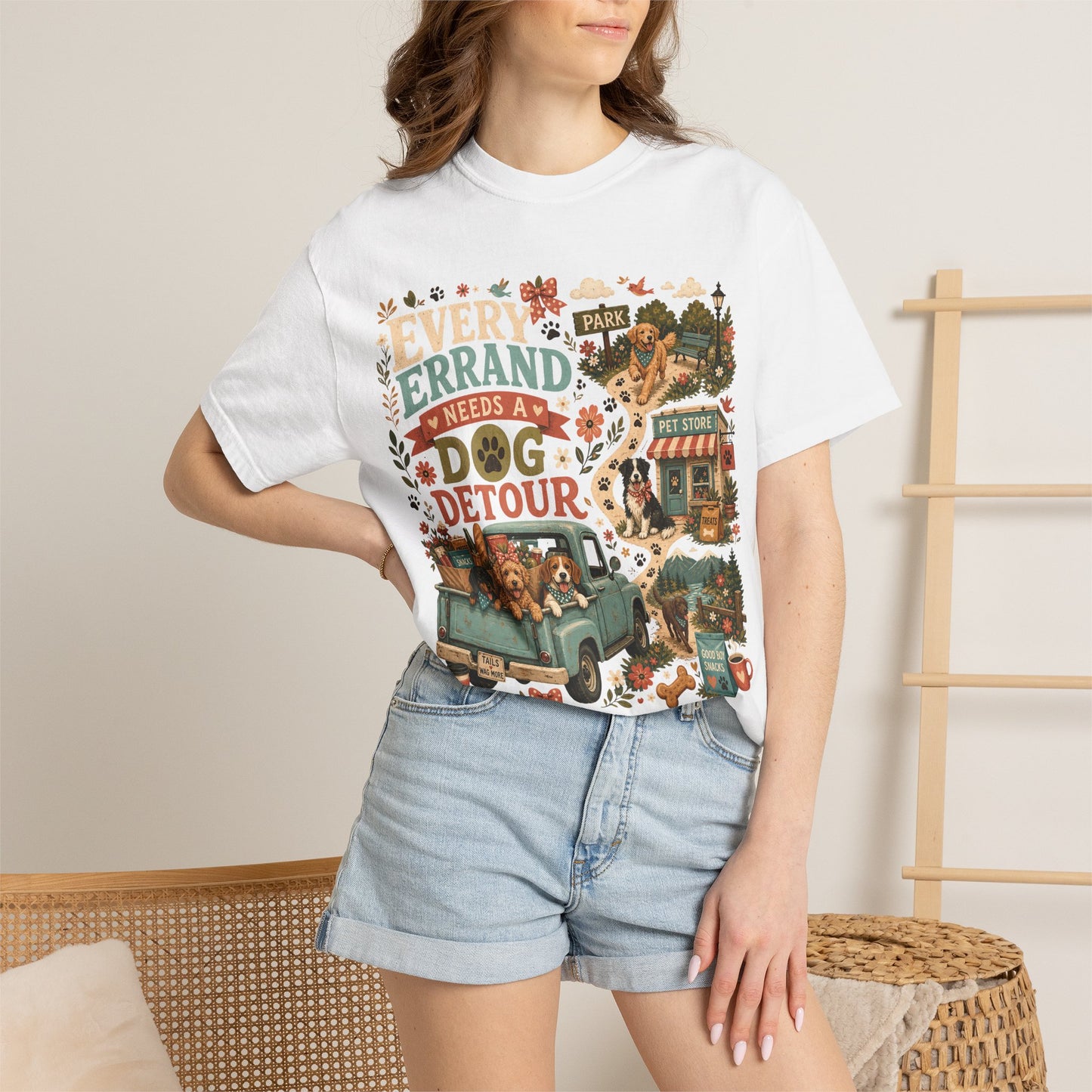 Every Errand Needs a Dog Detour T-Shirt Dog Mom