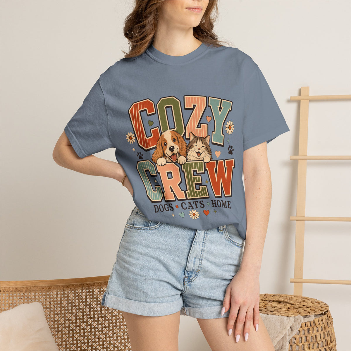Cozy Crew Dog and Cat T-Shirt – Cute Pet Parent Graphic Tee  Short Shopify description