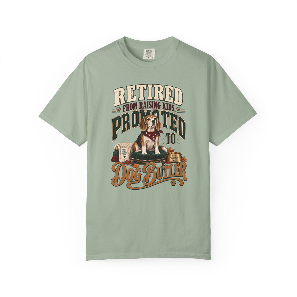 Retired From Raising Kids Promoted to Dog Butler T-Shirt – Funny Empty Nester Gift