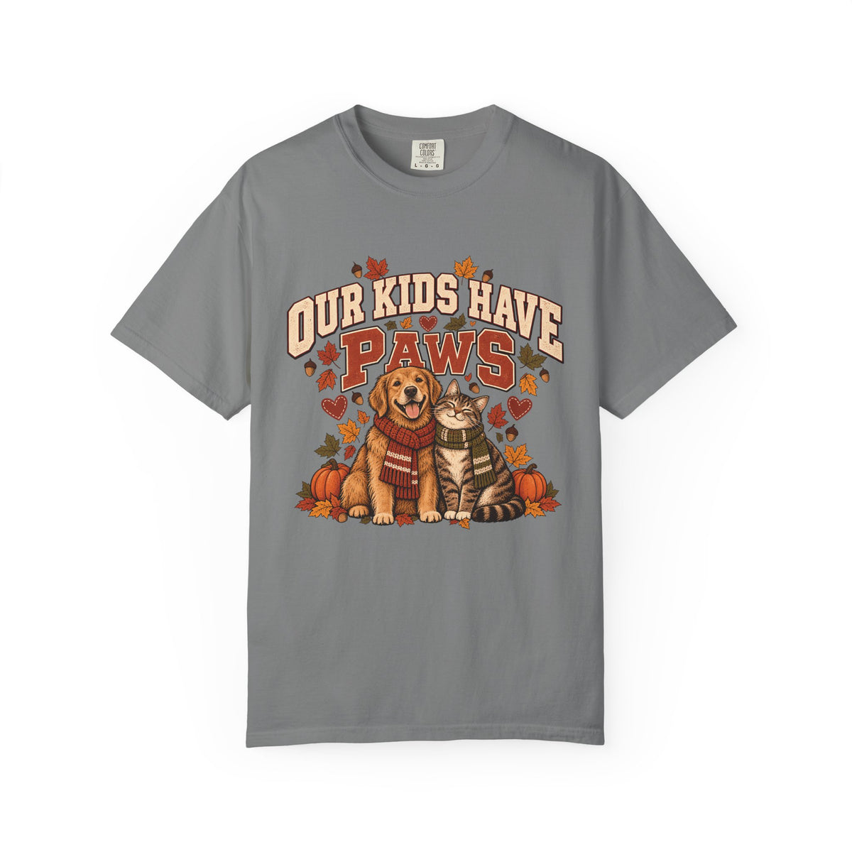Our Kids Have Paws T-Shirt – Autumn Dog & Cat Pet Parent Tee