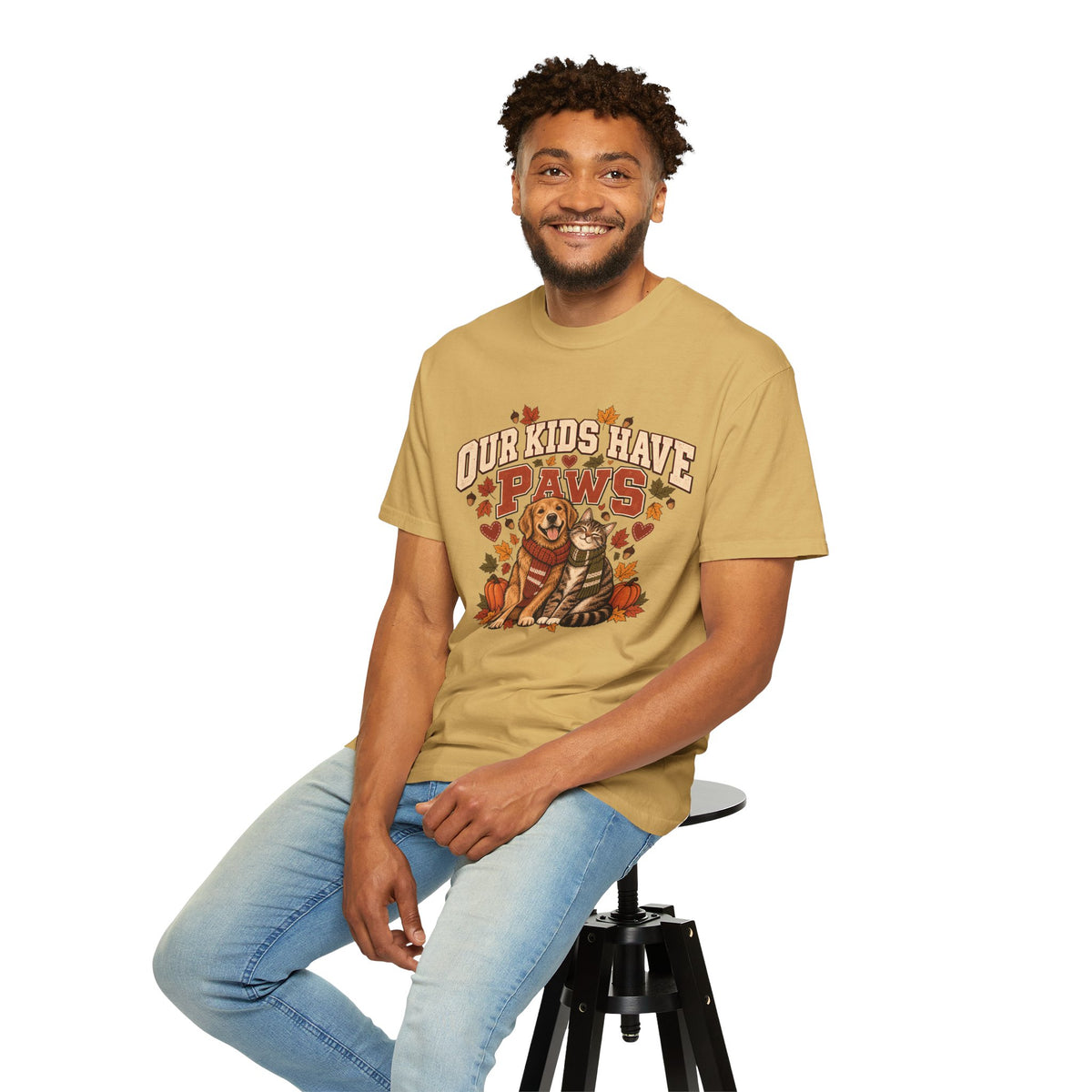Our Kids Have Paws T-Shirt – Autumn Dog & Cat Pet Parent Tee