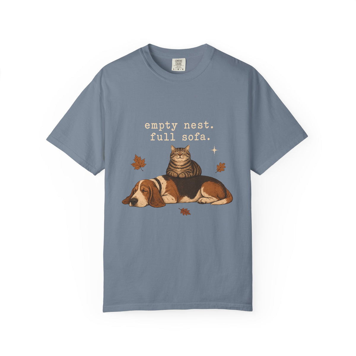 Empty Nest Full Sofa T-Shirt – Funny Empty Nester Dog & Cat Parent T-Shirt