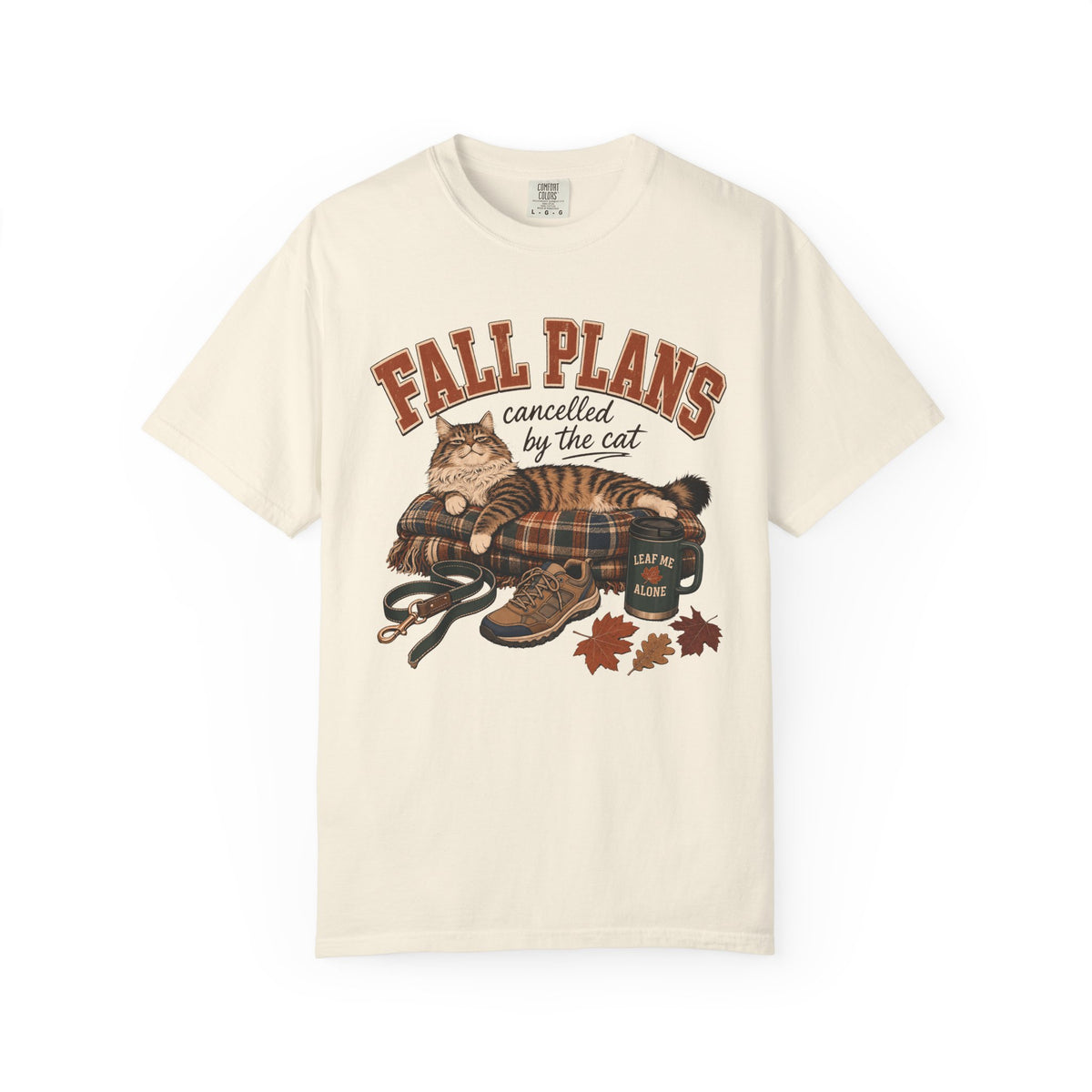 Fall Plans Cancelled By The Cat T-Shirt – Funny Autumn Cat Mom Tee