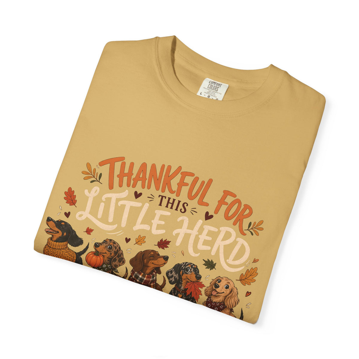 Thankful for This Little Herd T-Shirt – Funny Dachshund Dog Mom Tee