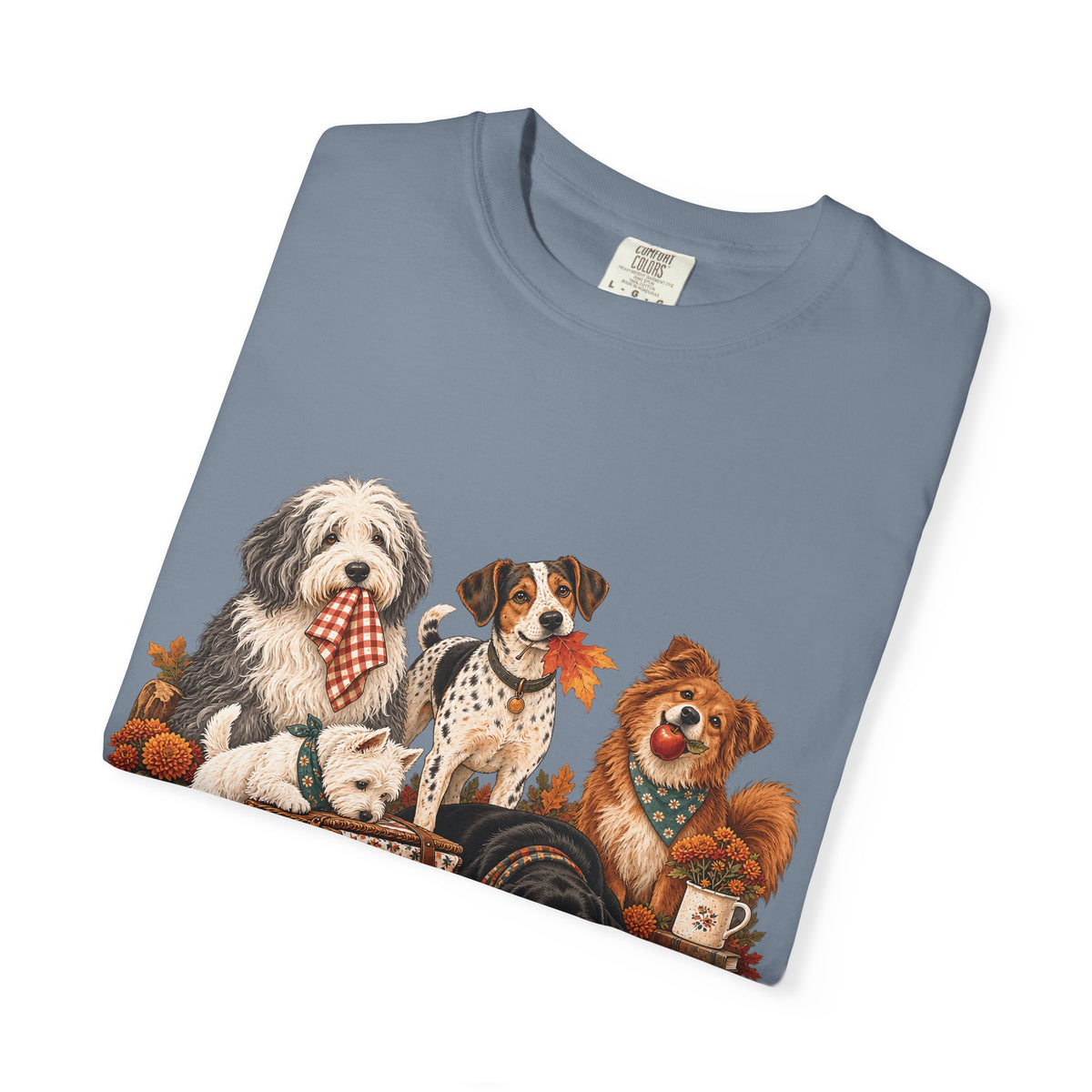 Autumn Dog Family T-Shirt – Vintage Fall Five Dogs Tee