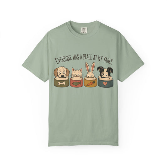 "Everyone Has a Place at My Table" Multi-Pet Bowl T-Shirt