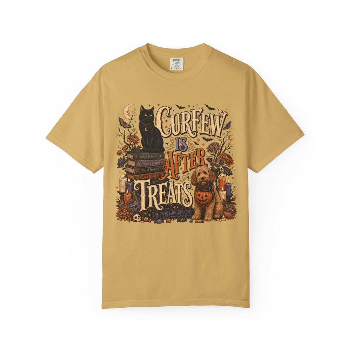 Curfew Is After Treats – Witchy Halloween Dog & Cat T-Shirt