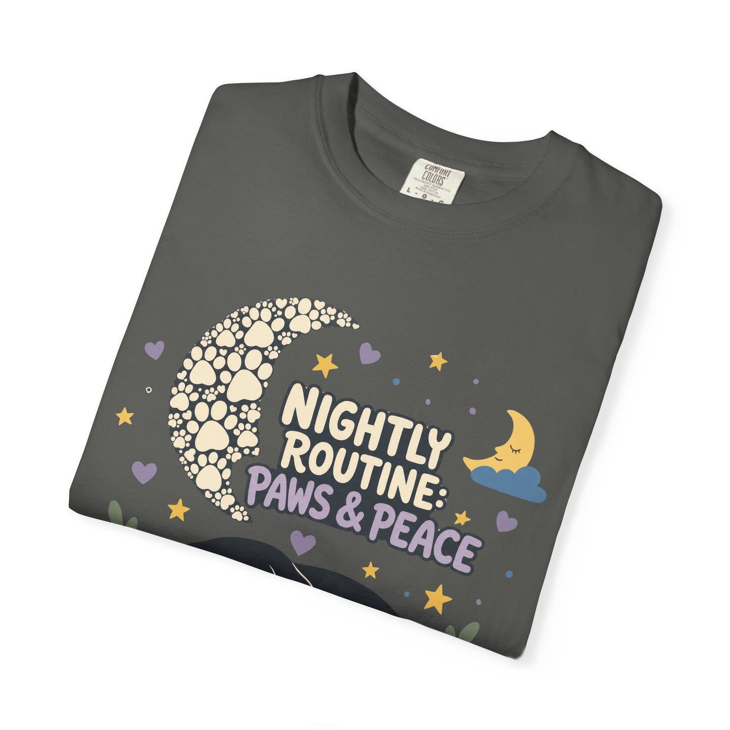 Nightly Routine Paws and Peace — Cute Pet Lover T-Shirt