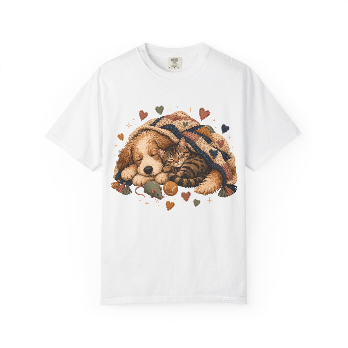 Sleeping Dog and Cat T-Shirt | Cozy Pet Lover T-Shirt