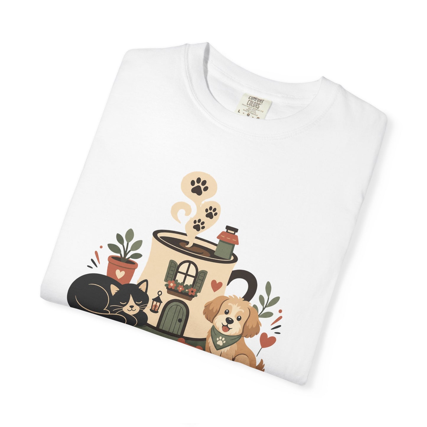 Cozy Caffeinated Covered in Fur  — Cute Pet Lover T-Shirt