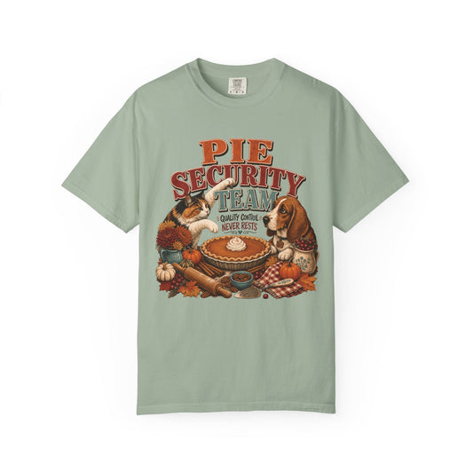 Pie Security Team – Funny Thanksgiving Dog & Cat T-Shirt