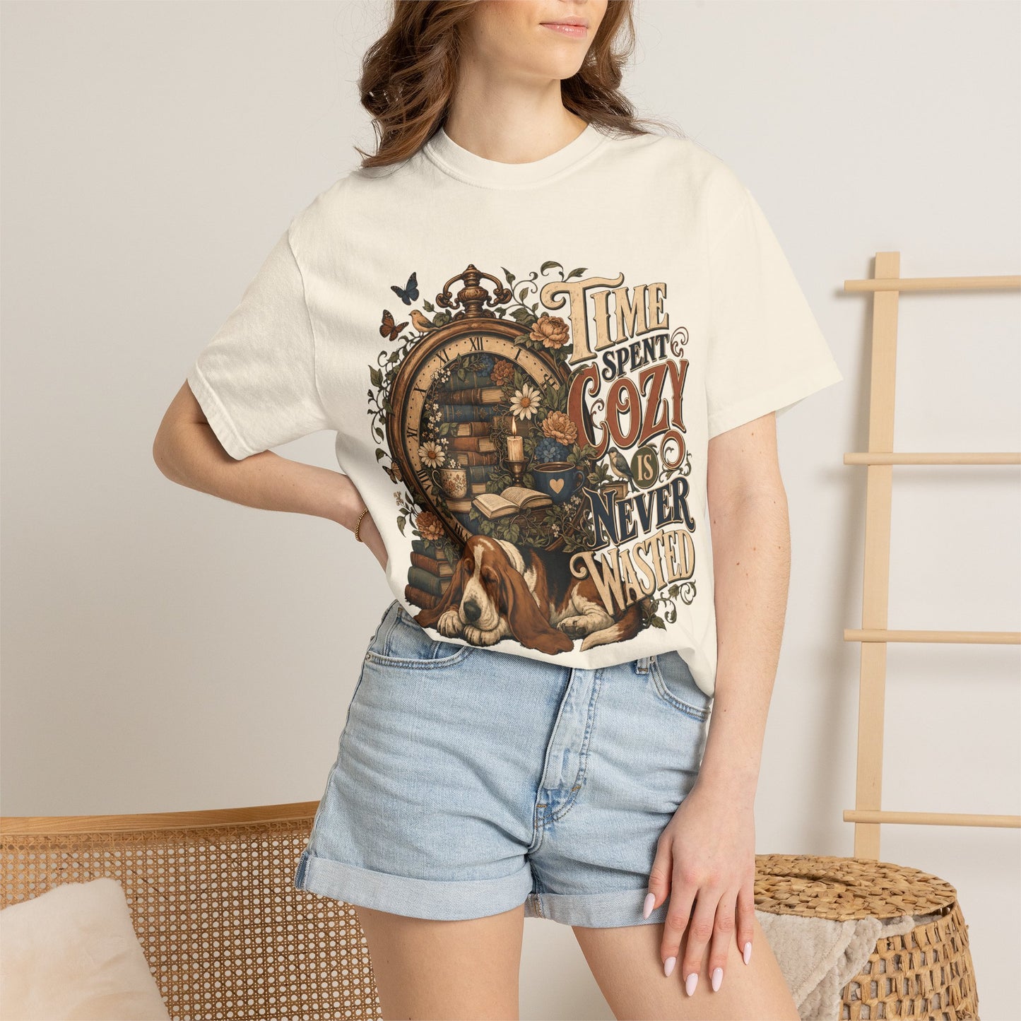 Time Spent Cozy Is Never Wasted — Cute Pet Lover T-Shirt
