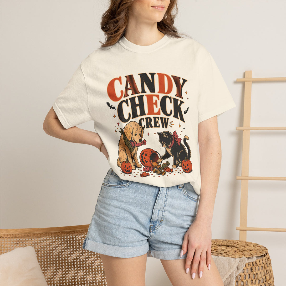 Candy Check Crew Halloween T-Shirt – Funny Dog & Cat Pet Lover Tee