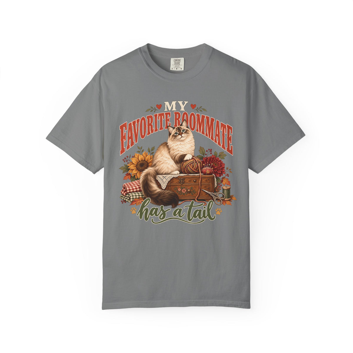 My Favorite Roommate Has a Tail T-Shirt – Cozy Cat Lover Tee