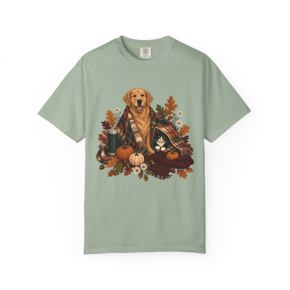 Cozy Fall Dog & Cat T-Shirt – Autumn Pet Parent Tee