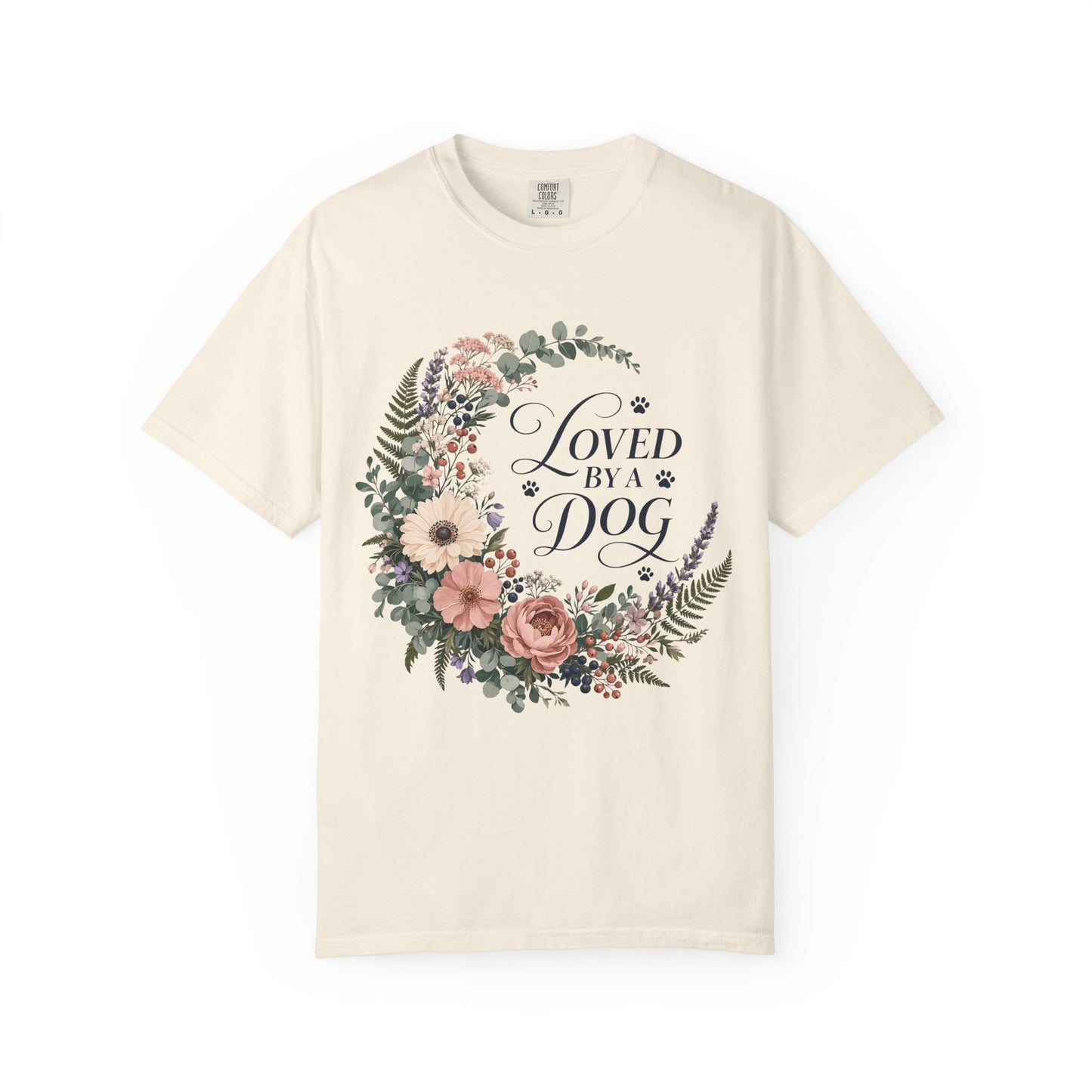 Loved by a Dog Floral — Cute Pet Lover T-Shirt