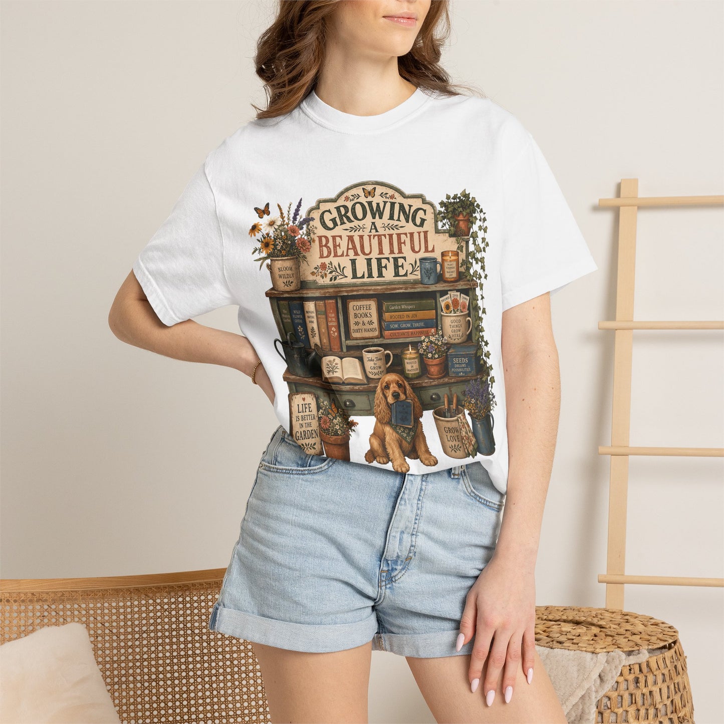Growing a Beautiful Life — Cute Pet Lover Cottage T-Shirt