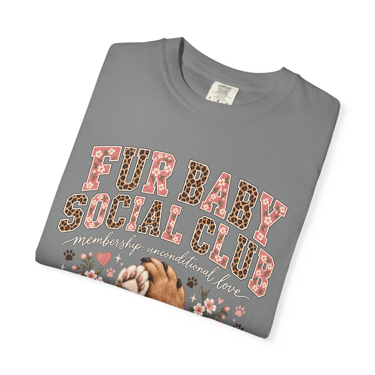 Fur Baby Social Club T-Shirt – Retro Floral Dog & Cat Lover Tee