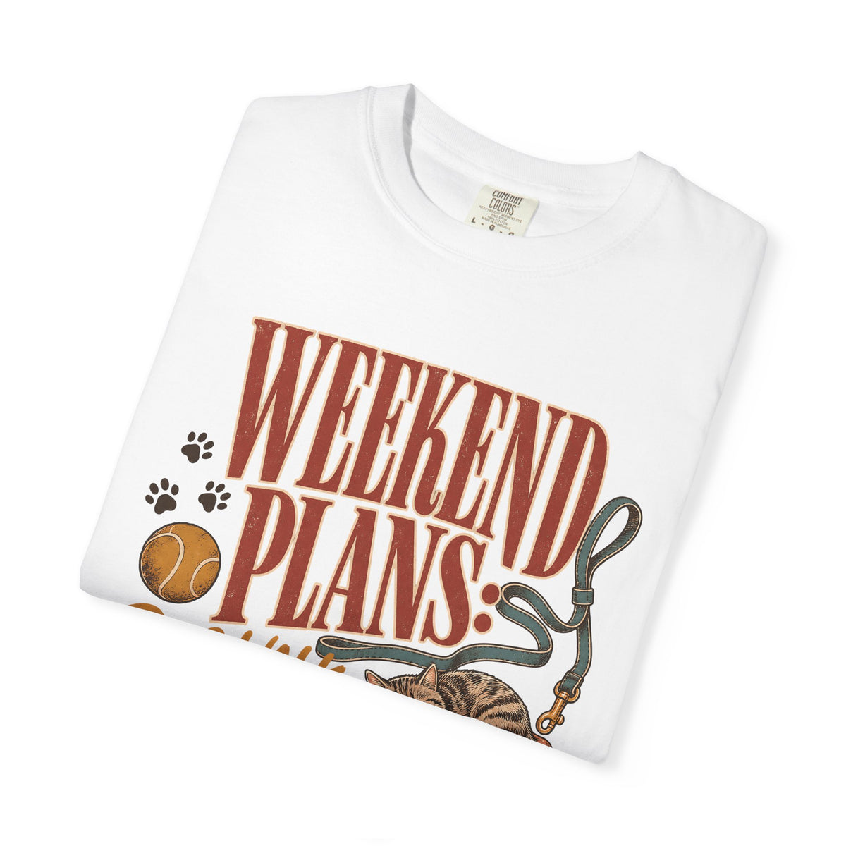 Weekend Plans Dog Walk Cat Nap Repeat T-Shirt – Funny Pet Parent Tee