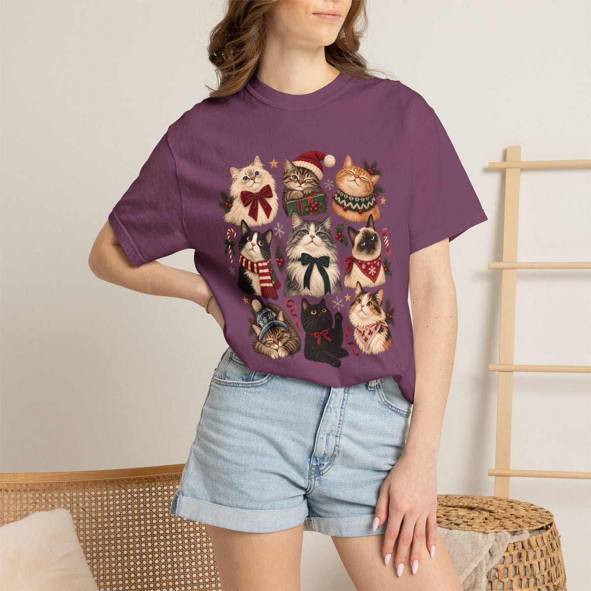 Christmas Cats T-Shirt – Festive Cat Lover & Multi-Cat Family Tee