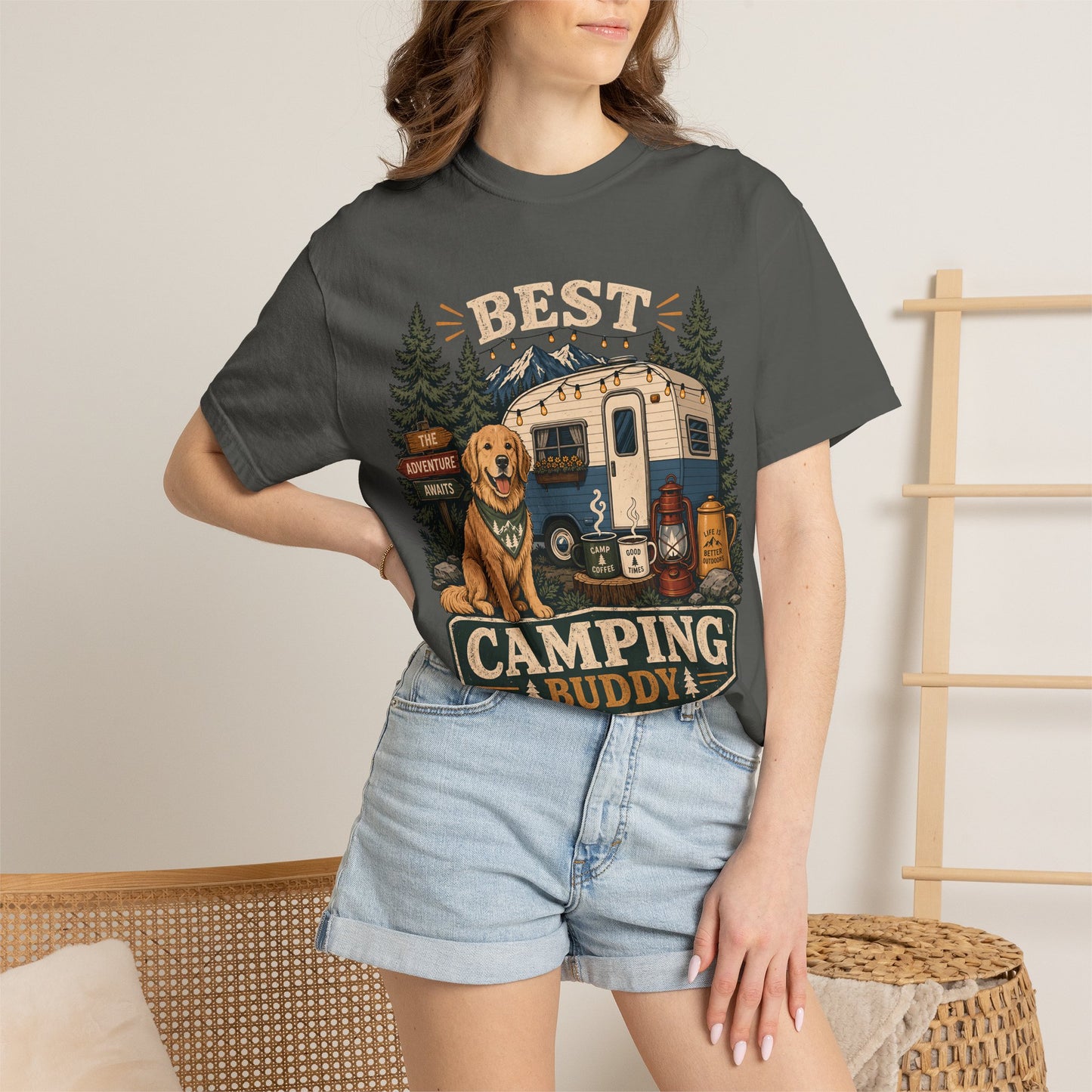 Best Camping Buddy Dog — Cute Pet Lover T-Shirt