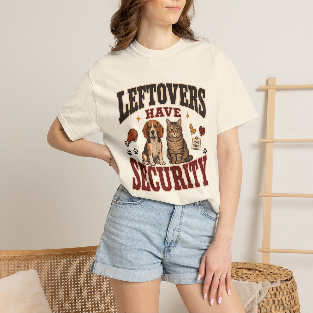 Leftovers Have Security T-Shirt – Funny Dog & Cat Pet Parent Tee