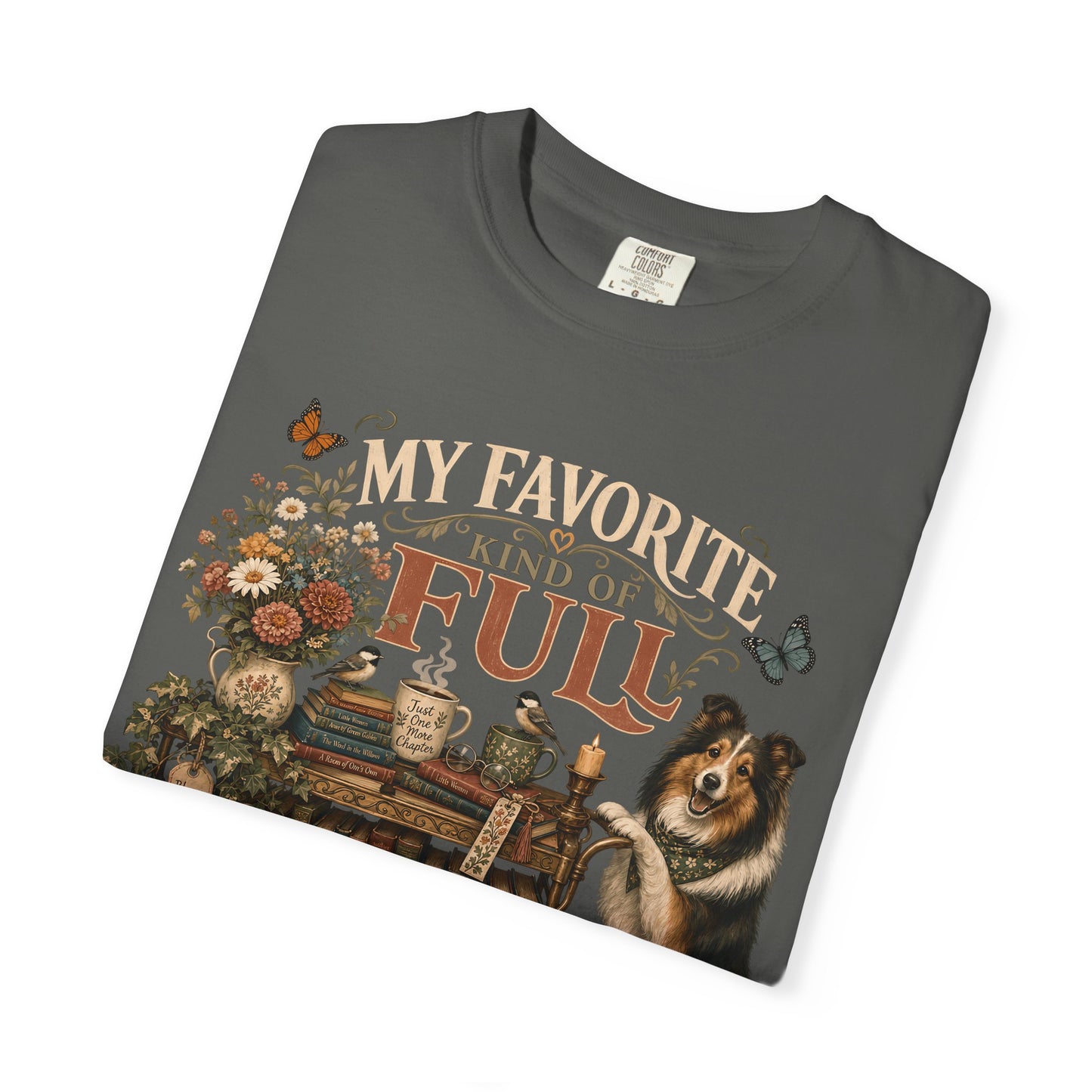 My Favorite Kind of Full, Cozy Book Lover Dog Mom T-Shirt