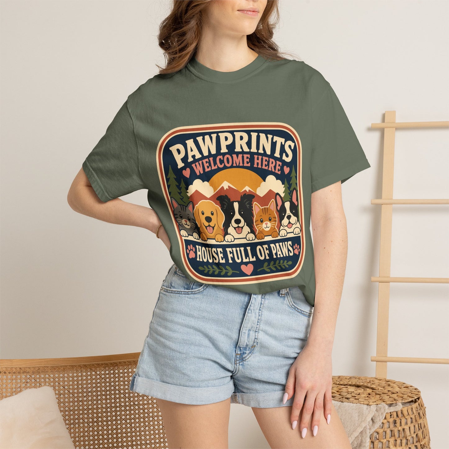 Pawprints Welcome Here Pet Lover  — Cute Pet Lover T-Shirt