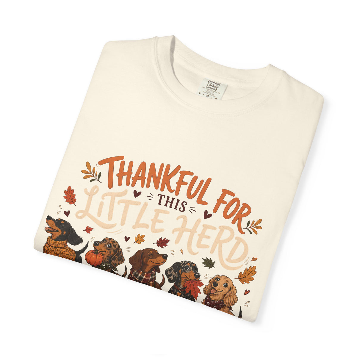 Thankful for This Little Herd T-Shirt – Funny Dachshund Dog Mom Tee
