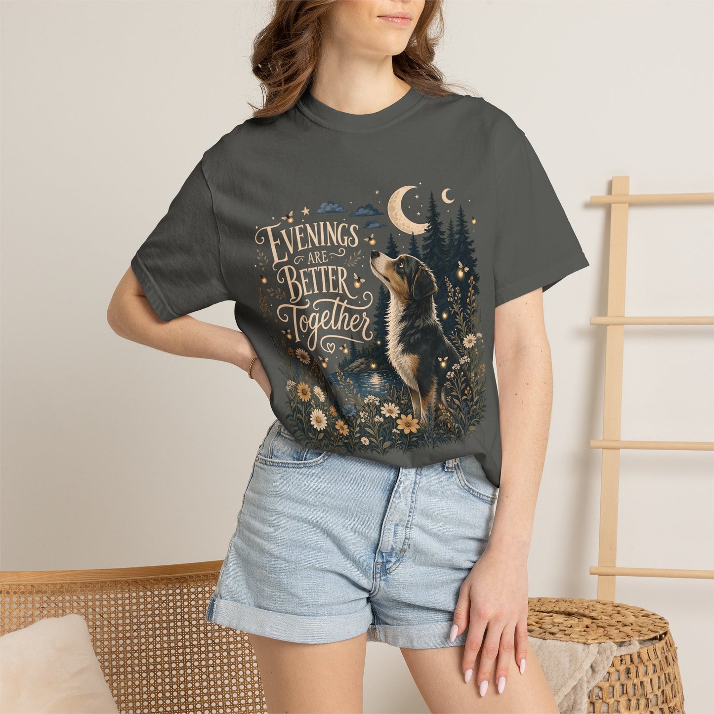 Evenings Are Better Together — Cute Pet Lover T-Shirt