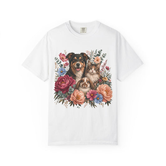 Floral Multi-Pet Portrait T-Shirt