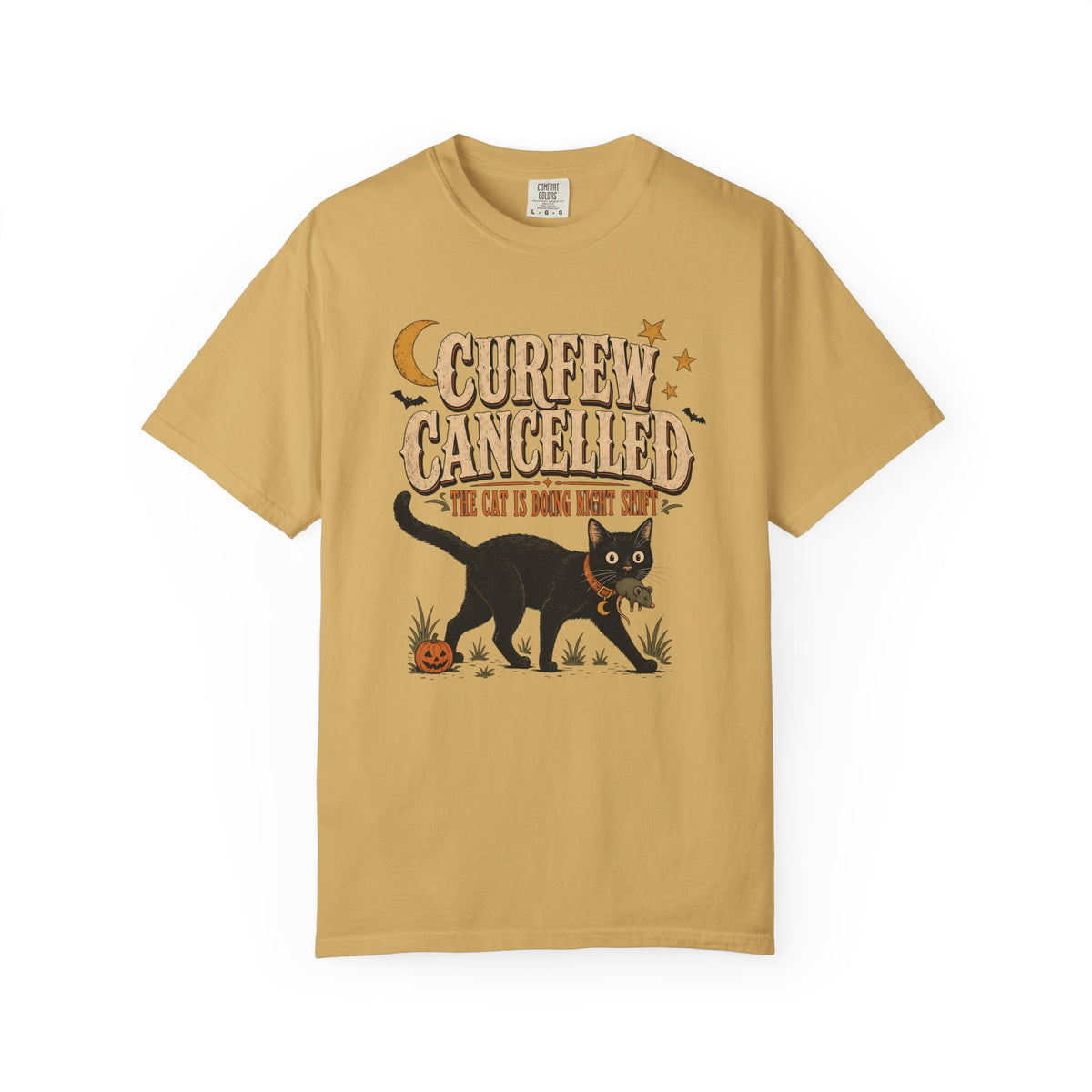 Curfew Cancelled Cat T-Shirt – Funny Halloween Cat Lover Tee