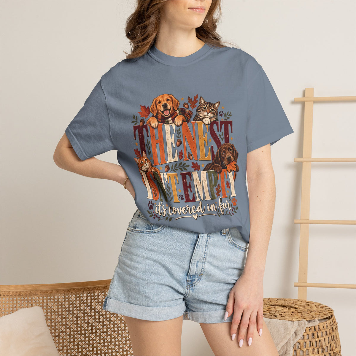 The Nest Isn't Empty It's Covered in Fur T-Shirt – Funny Empty Nester Pet Lover Tee