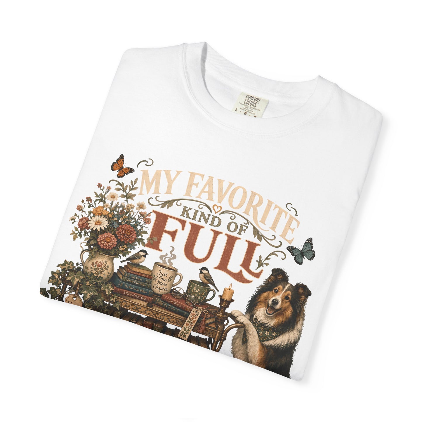 My Favorite Kind of Full, Cozy Book Lover Dog Mom T-Shirt