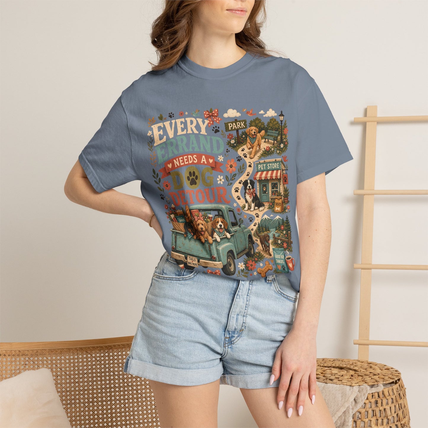Every Errand Needs a Dog Detour T-Shirt Dog Mom