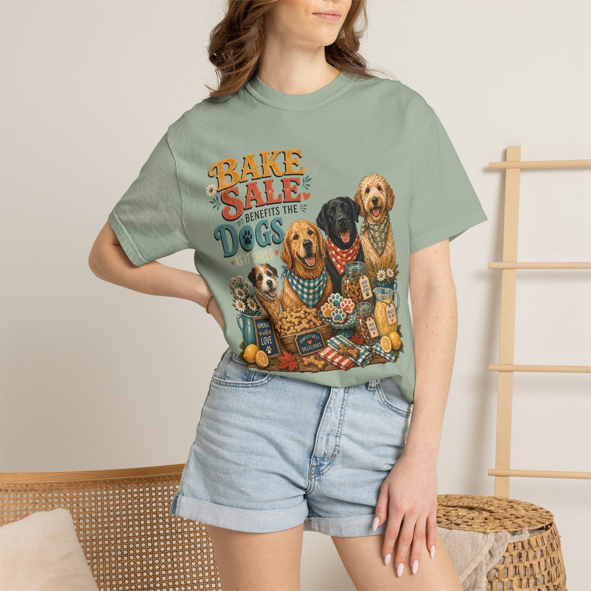 Bake Sale Benefits the Dogs – Funny Dog Lover & Baker T-Shirt
