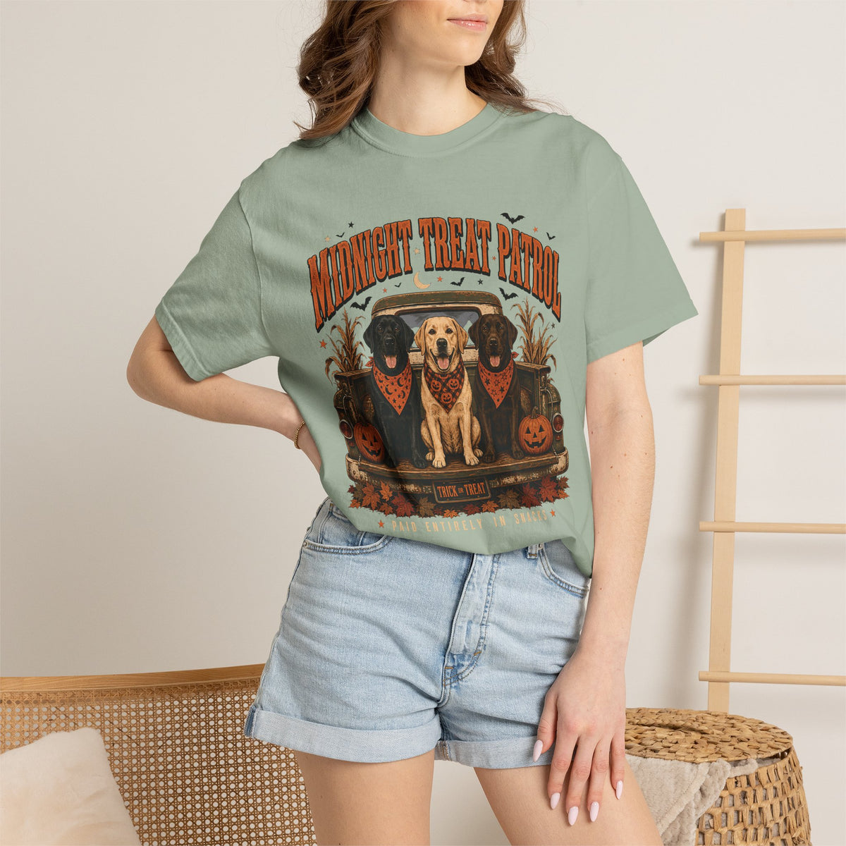 Midnight Treat Patrol Labrador T-Shirt – Funny Halloween Dog Lover Tee