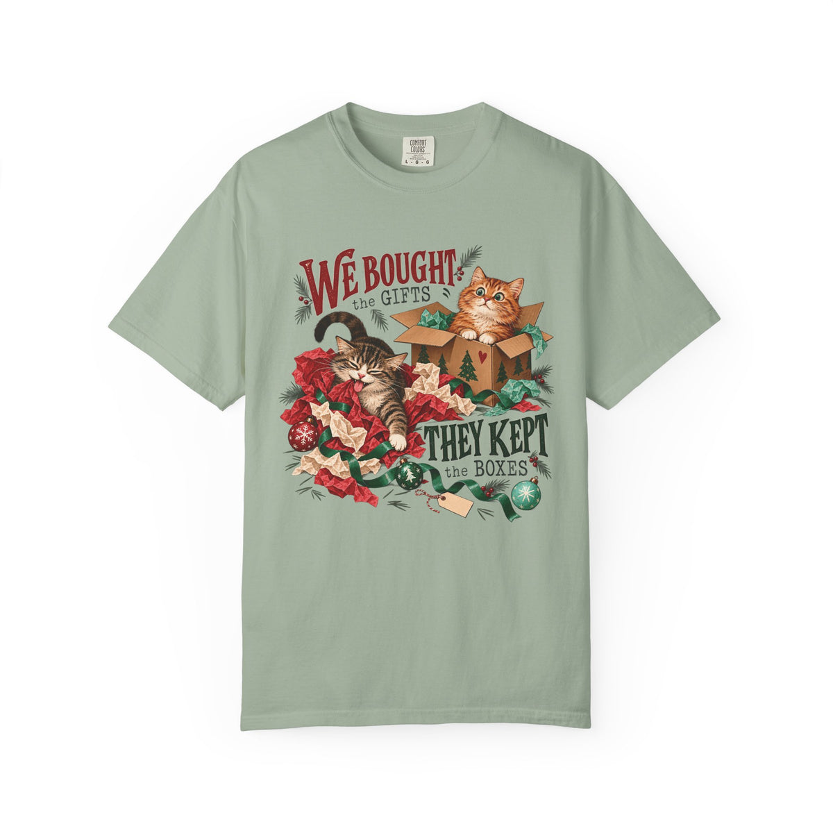We Bought the Gifts They Kept the Boxes T-Shirt – Funny Christmas Cat Tee