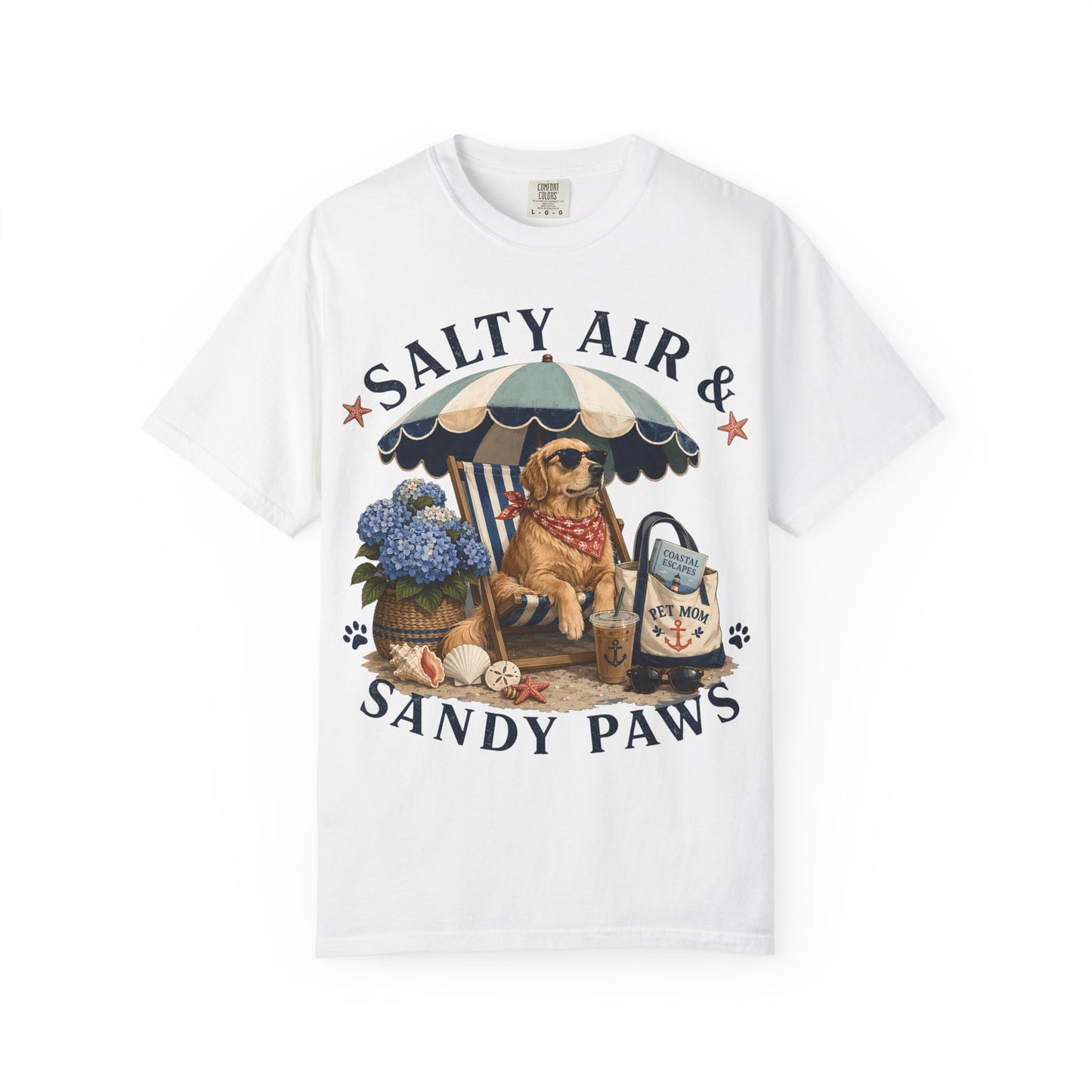 Salty Air and Sandy Paws — Cute Pet Lover Cottage T-Shirt