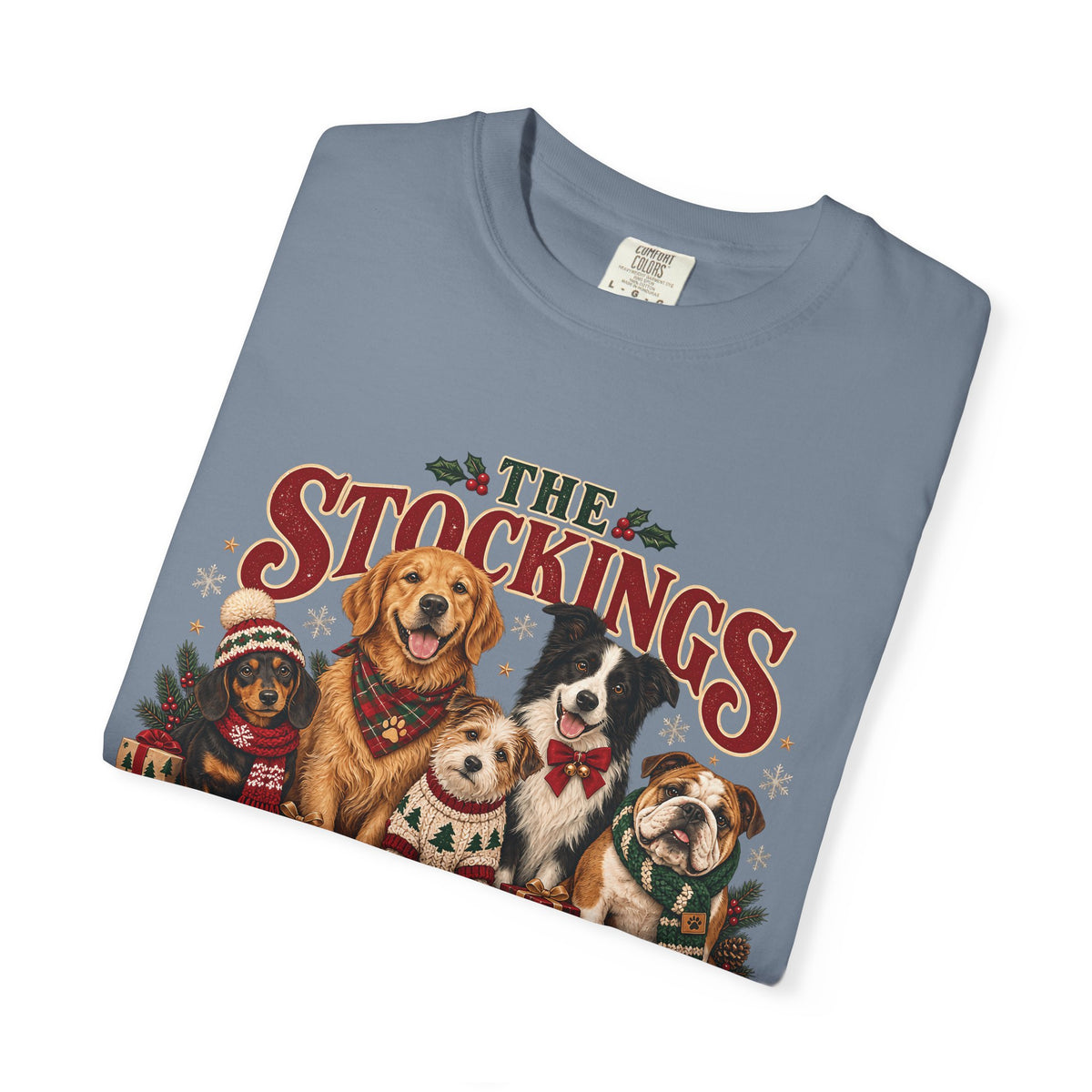 The Stockings Have Paw Prints T-Shirt – Christmas Dog Lover Tee