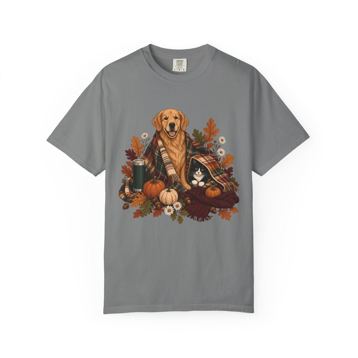 Cozy Fall Dog & Cat T-Shirt – Autumn Pet Parent Tee