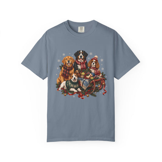 Christmas Dog Family T-Shirt – Four Dogs Festive Pet Lover Tee