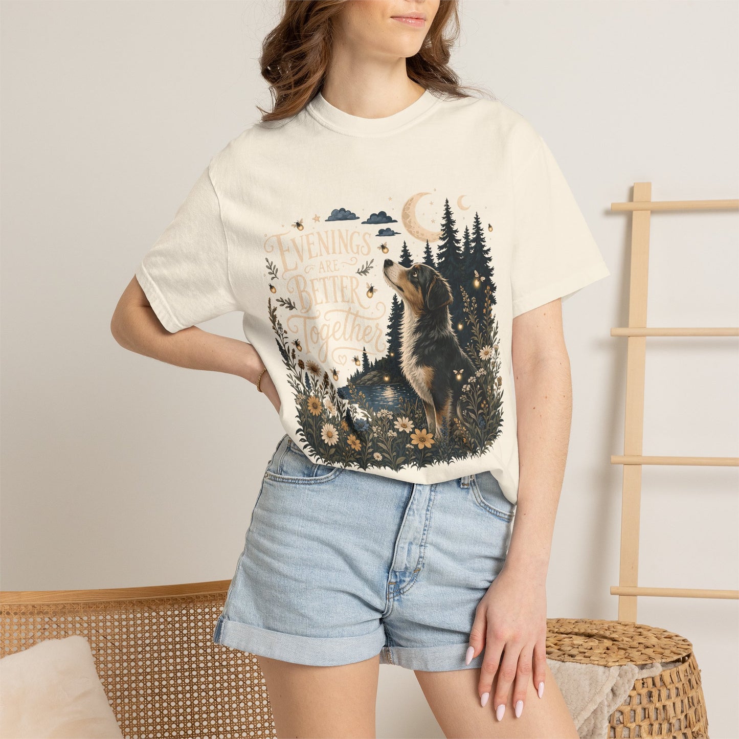 Evenings Are Better Together — Cute Pet Lover T-Shirt